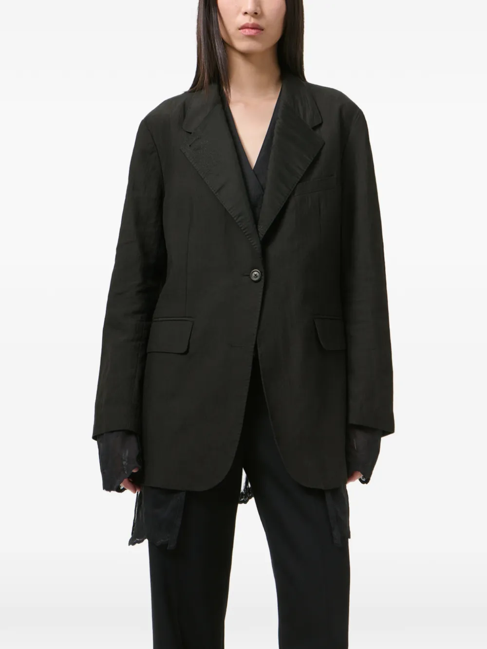 OUR LEGACY Reversible Drip Blazer in Black, view 4