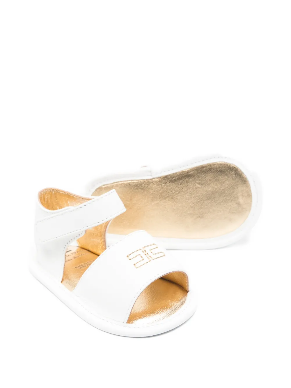 Elisabetta Franchi La Mia Bambina logo-embroidered sandals Wit