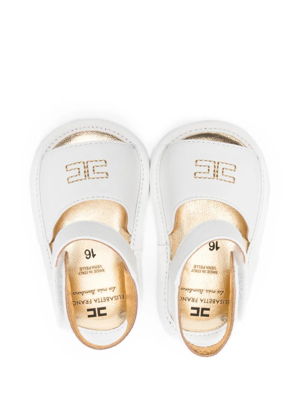 Elisabetta Franchi La Mia Bambina logo-embroidered sandals Wit