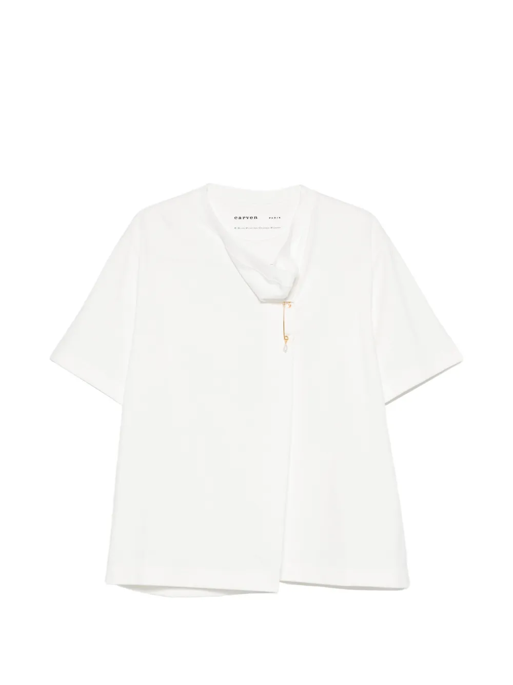 Carven draped-detail T-shirt - Weiß