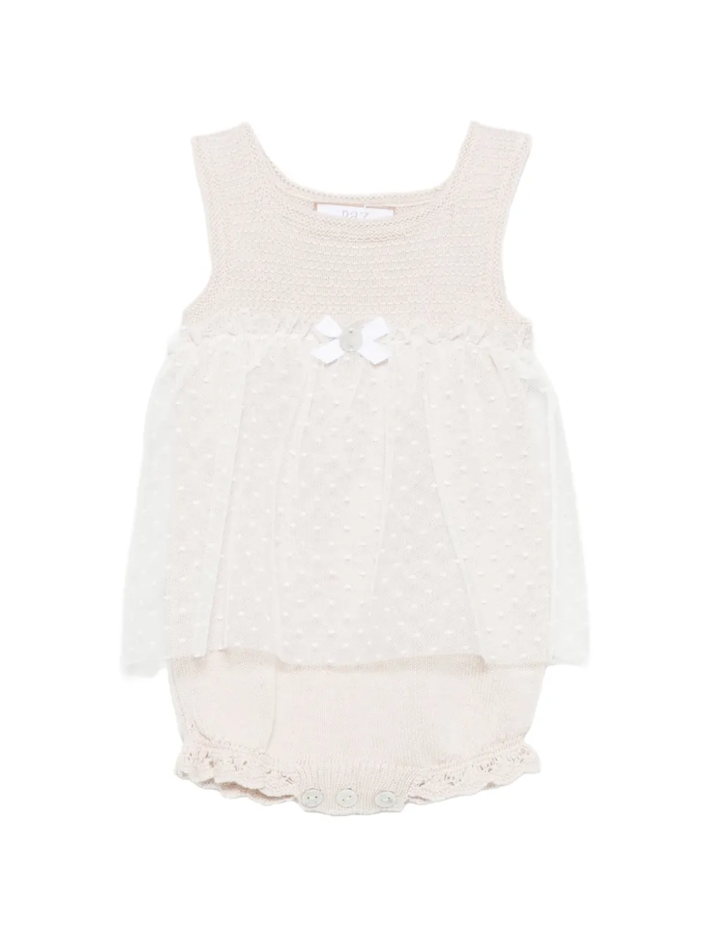 Paz Rodriguez bow-embellishment ruffle-detail body - Toni neutri