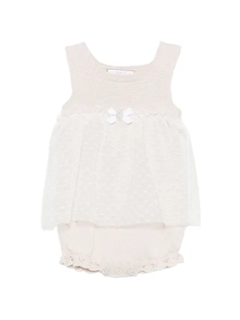 Paz Rodriguez body con detalle de volantes y moño