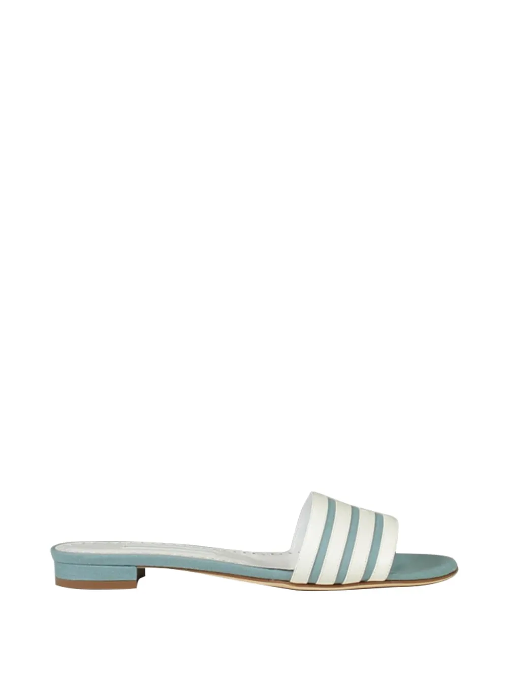 Manolo Blahnik striped flat sandals - Bianco