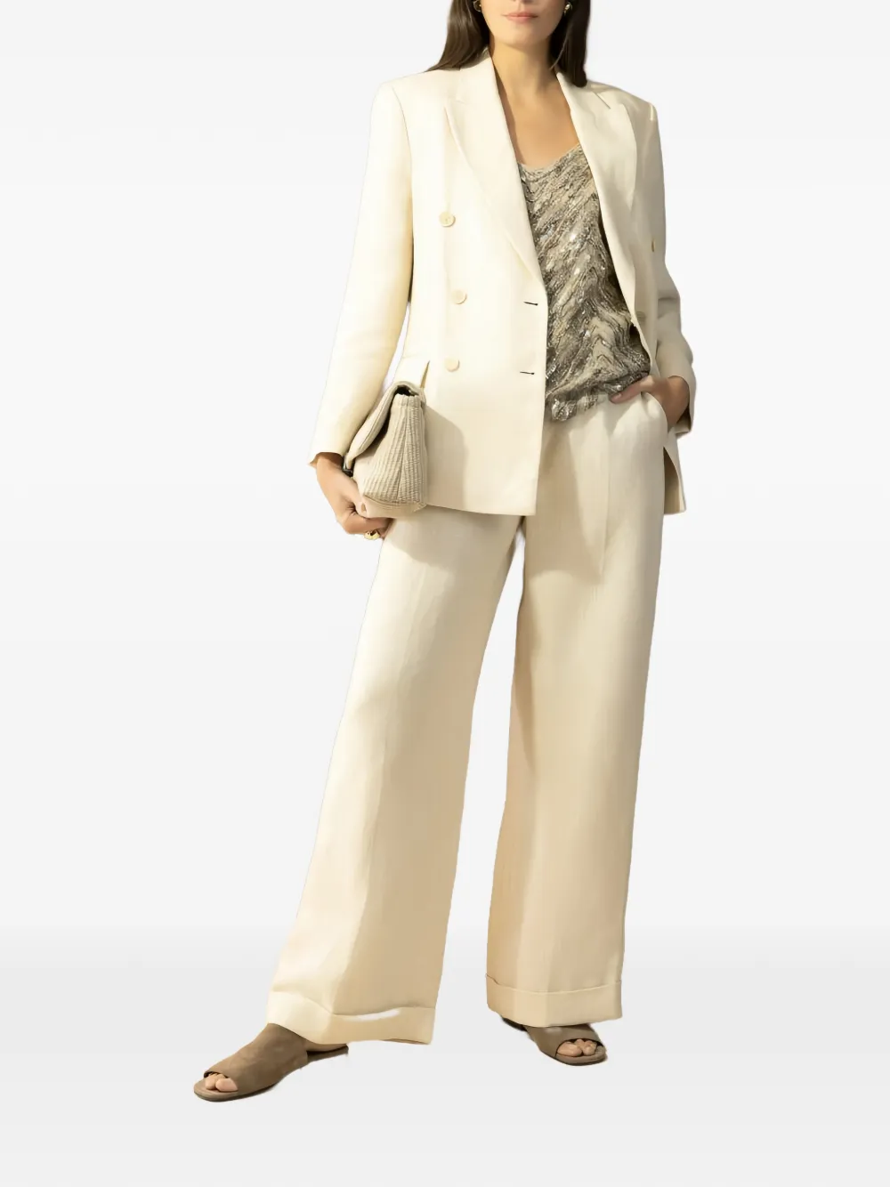 Button-Fastening Fitted Jacket