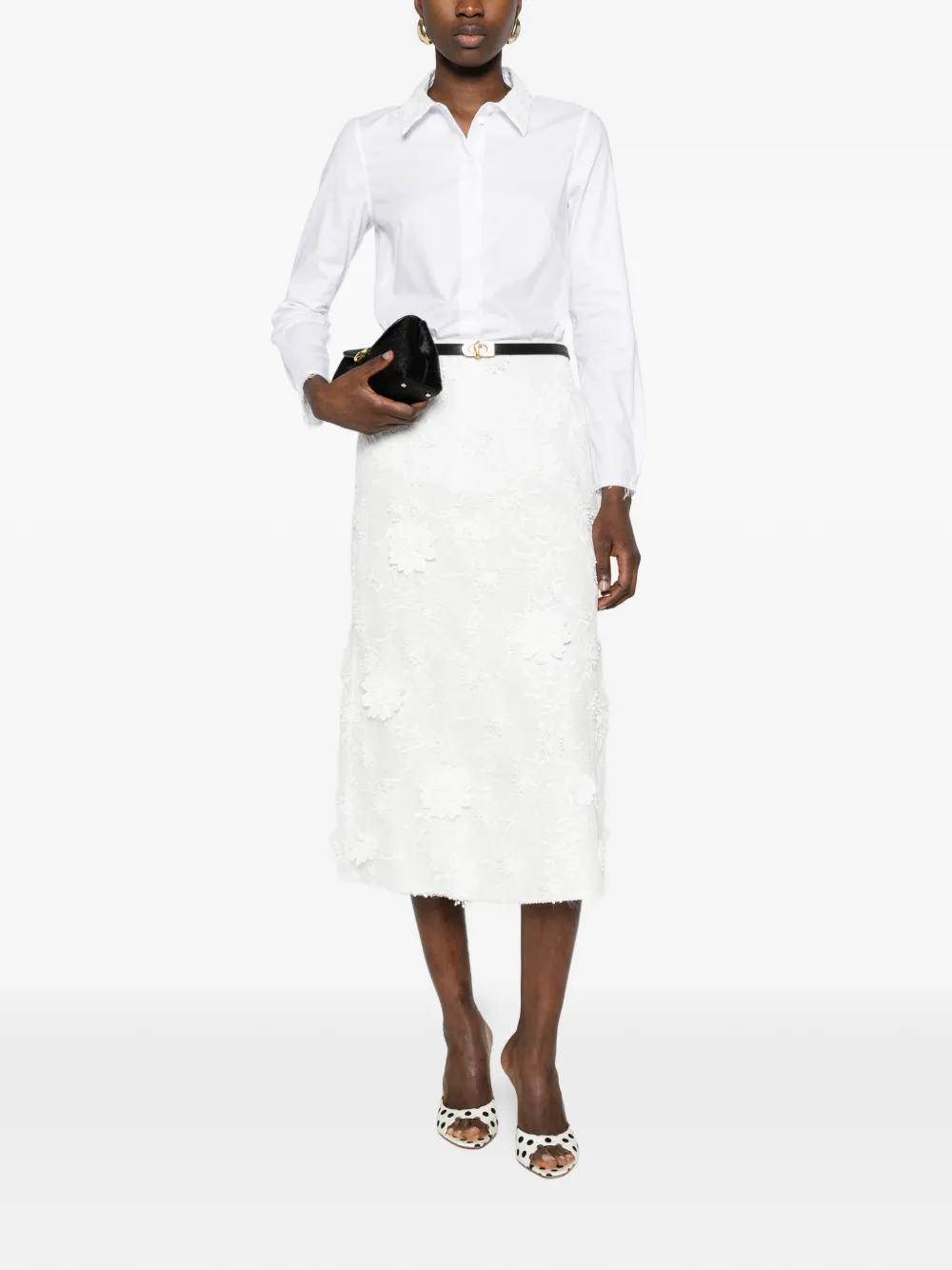 Powerful Ease Lace-Collar Shirt