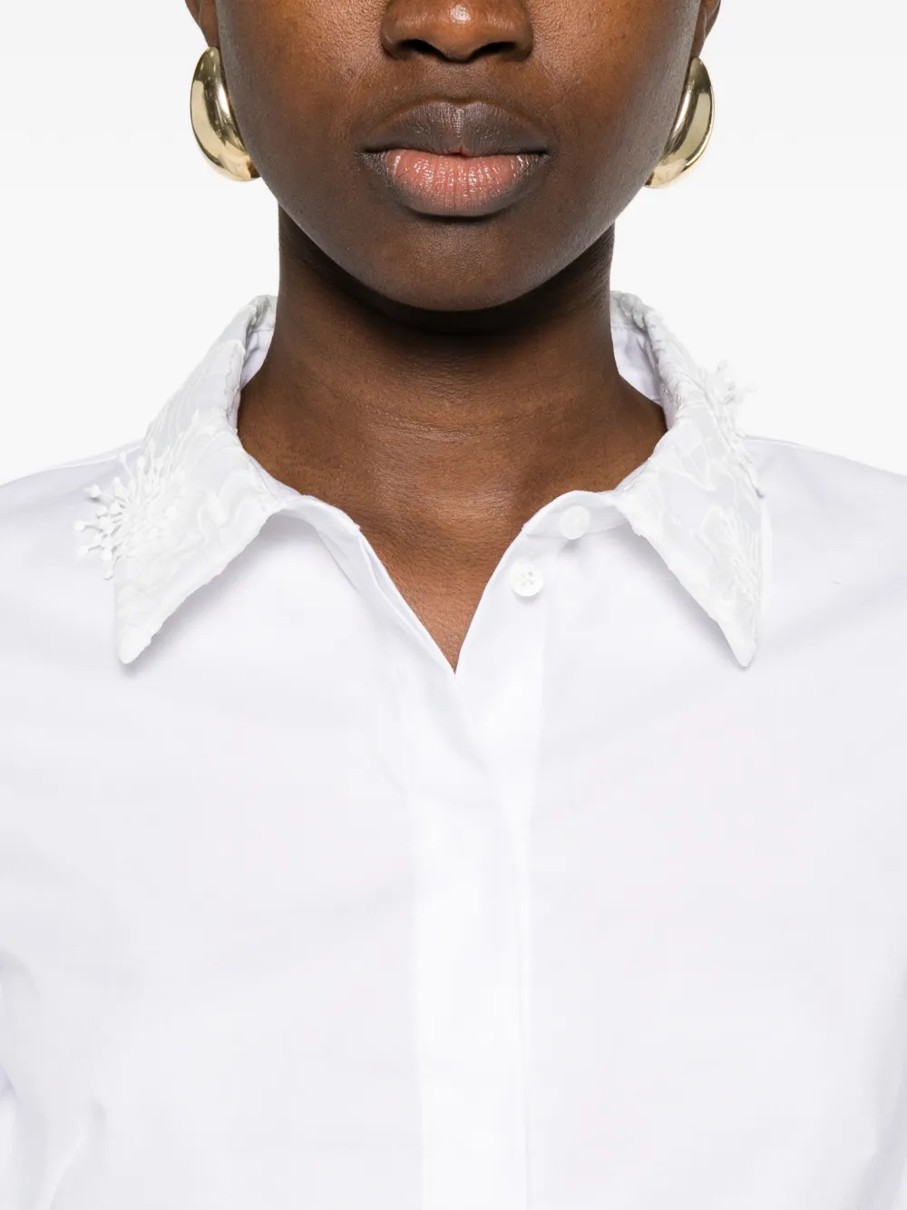 Powerful Ease Lace-Collar Shirt