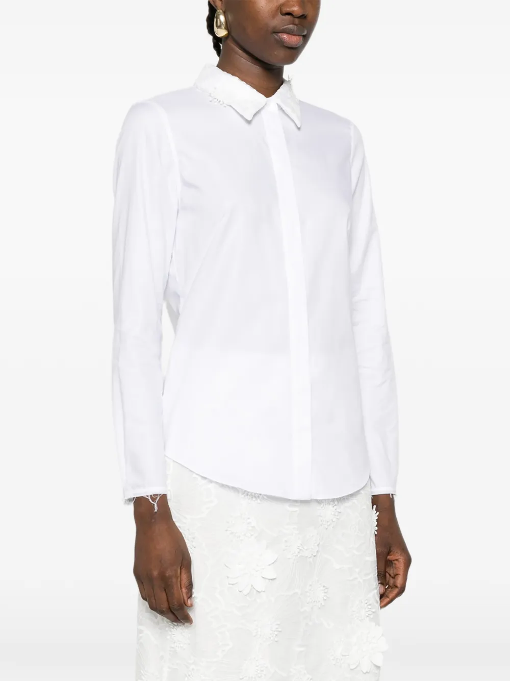 Powerful Ease Lace-Collar Shirt