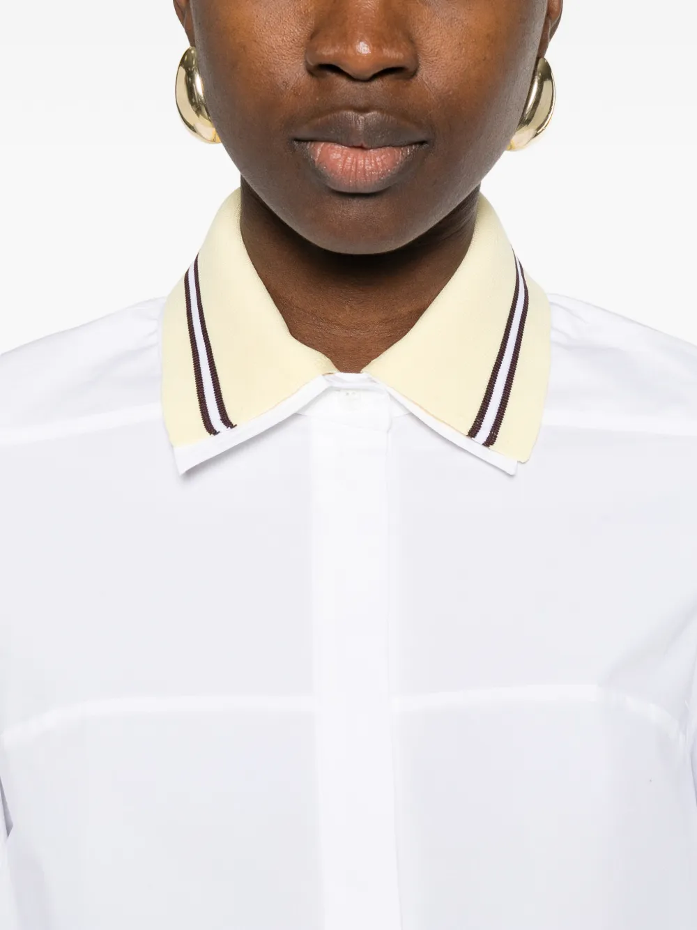 Dorothee Schumacher Power blouse met gestreepte kraag Wit