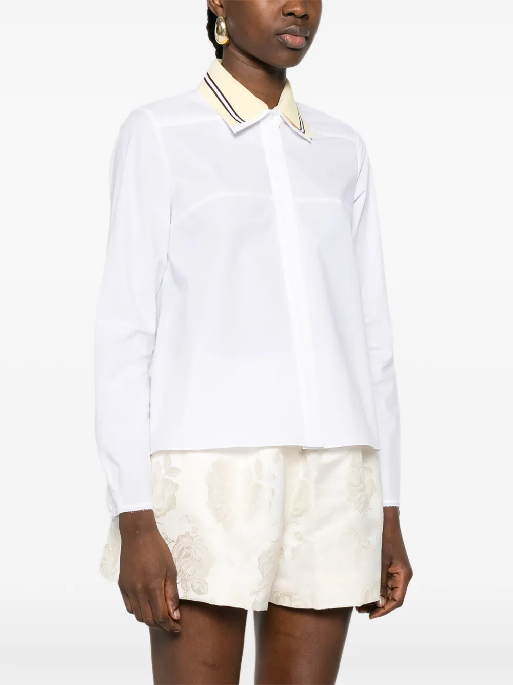  Dorothee Schumacher Camisa Power Con Cuello A Rayas - Blanco 