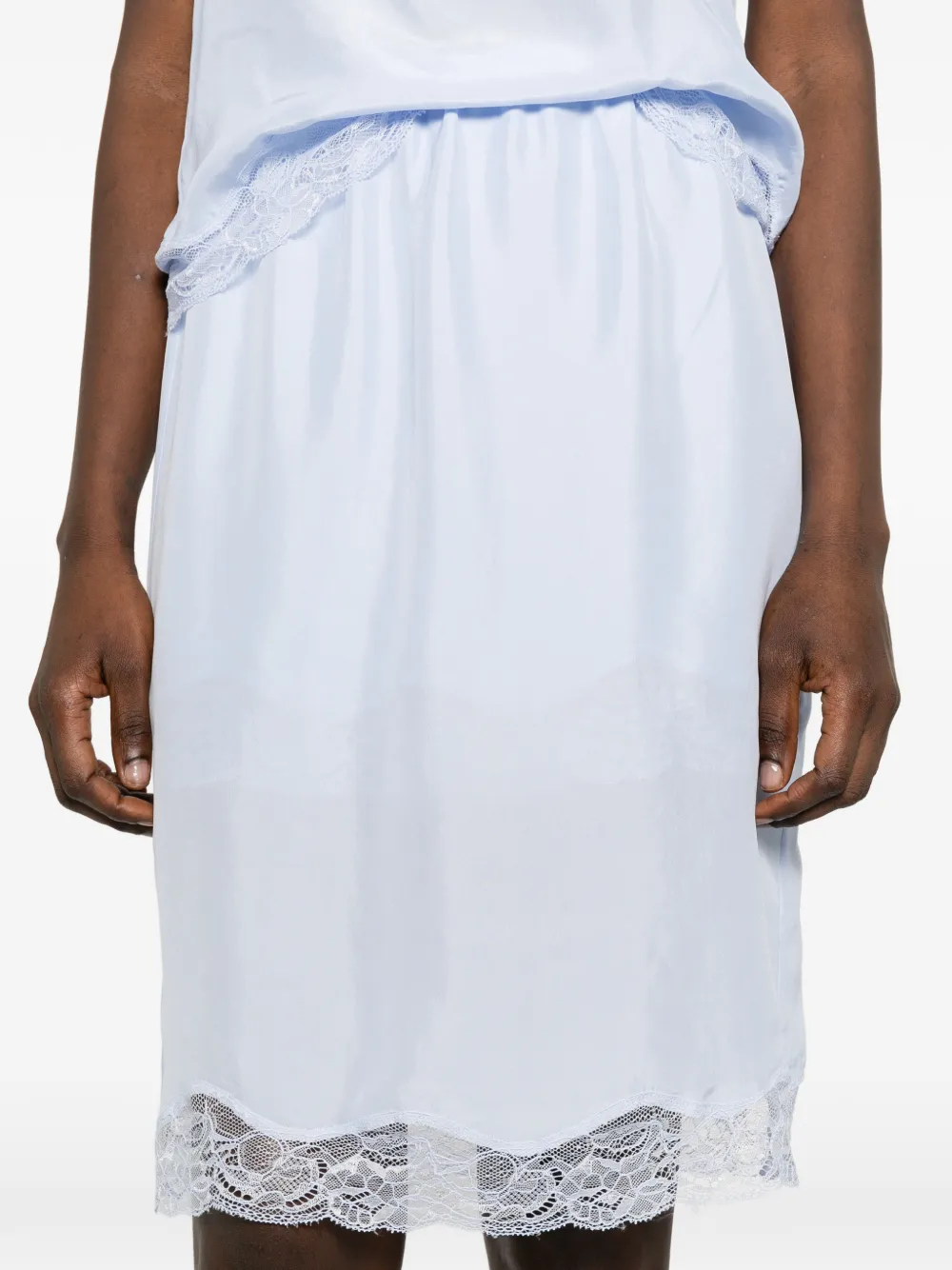 Dorothee Schumacher Playful Volumes midi-rok met kanten afwerking Blauw