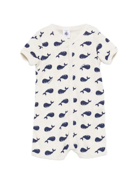 Petit Bateau whale-print romper