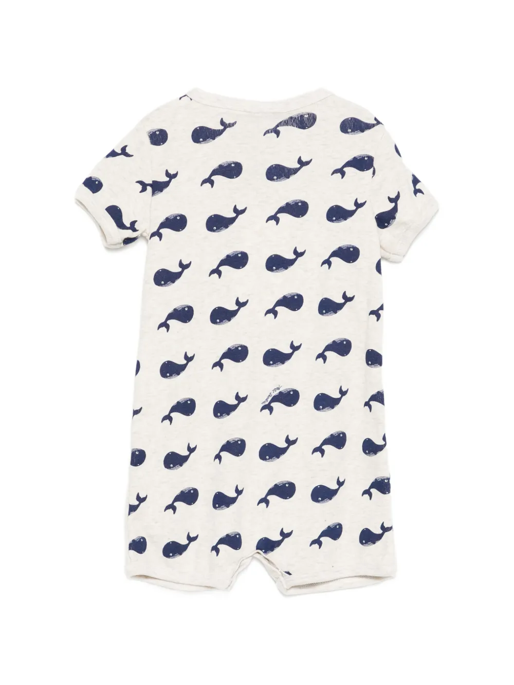  Petit Bateau Whale-print Romper - Neutrals 