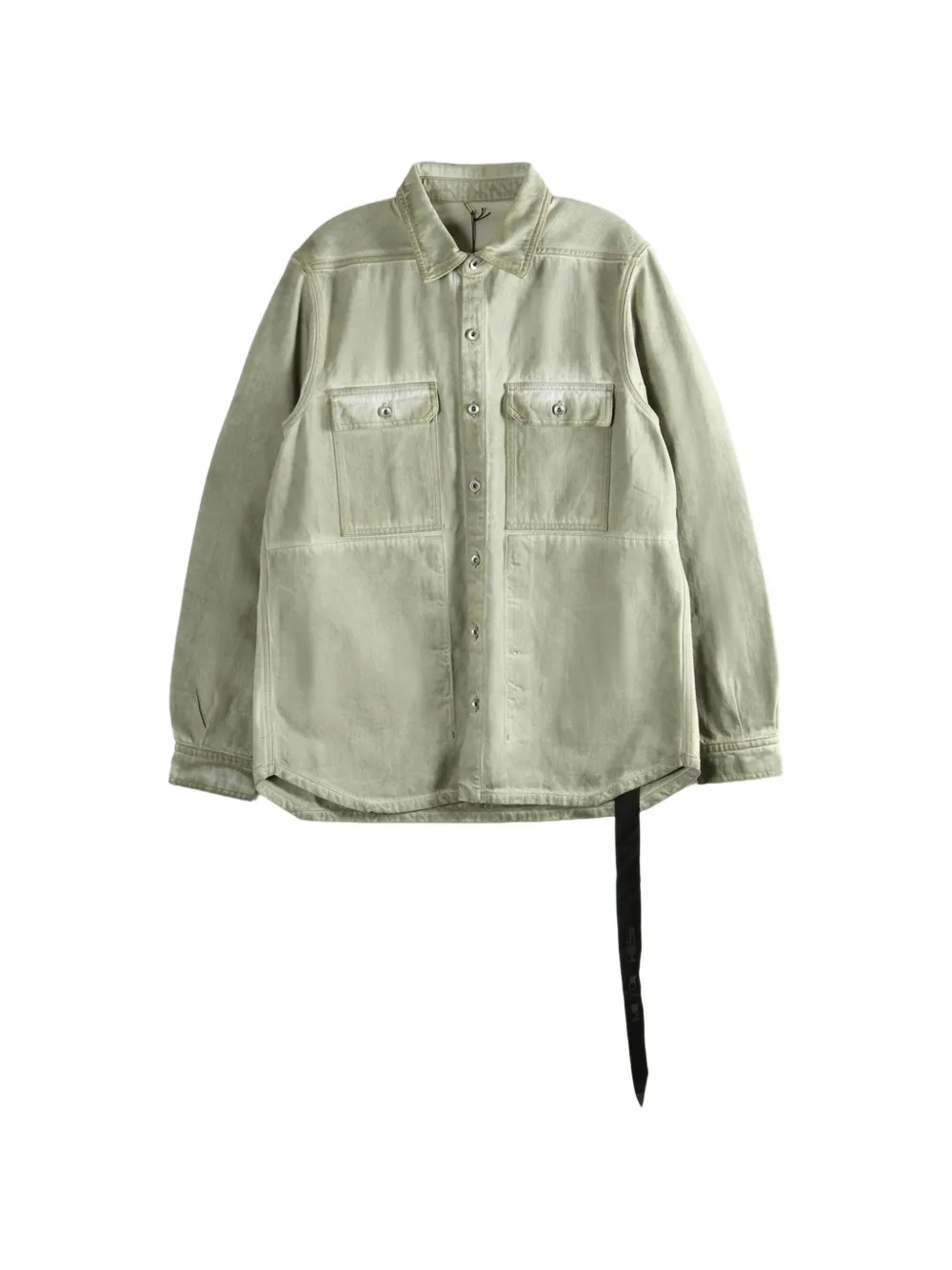 Rick Owens Drkshdw Flap-pocket Denim Shirt In Green