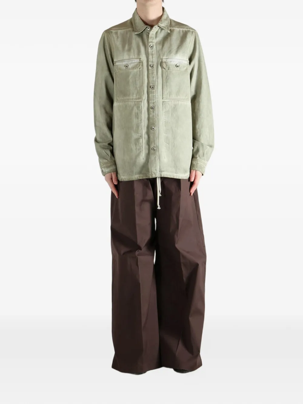Rick Owens DRKSHDW Denim overhemd Groen