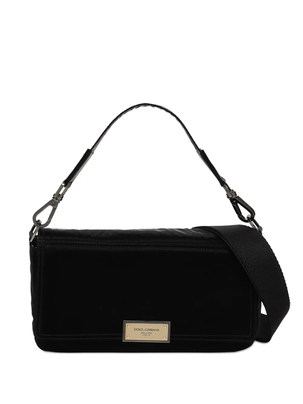 Dolce & Gabbana logo-plaque shoulder bag - Nero