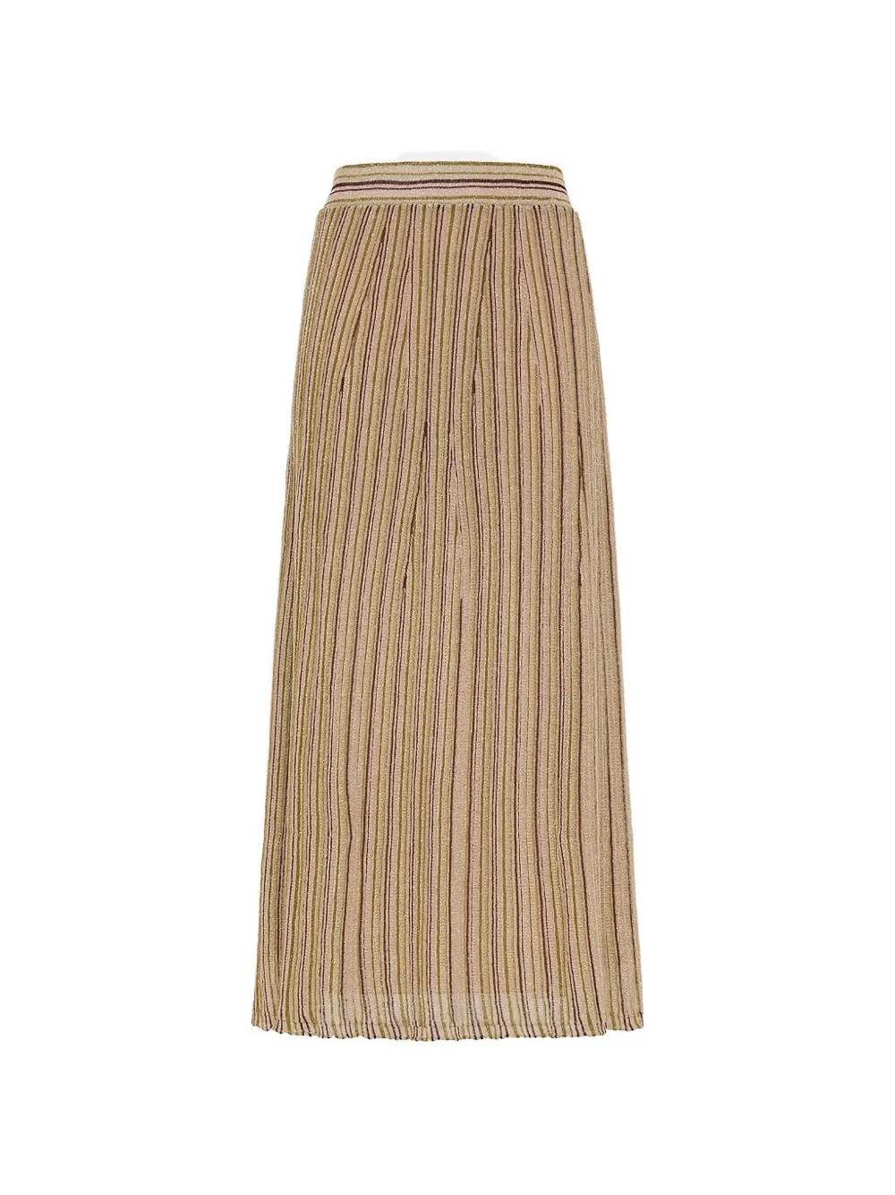 Momoní Matsi Multistripe Lurex Skirt In Brown