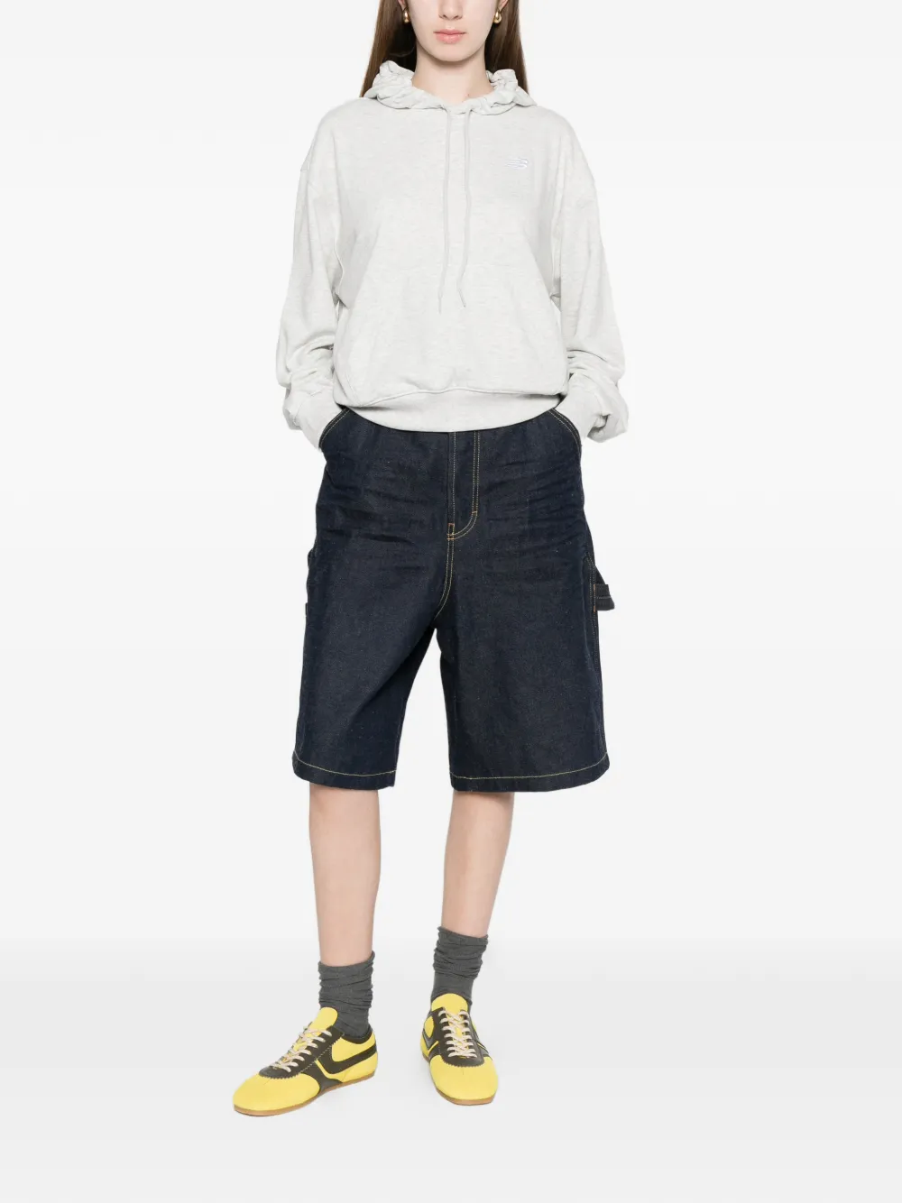 New Balance Hoodie met logodetail Grijs