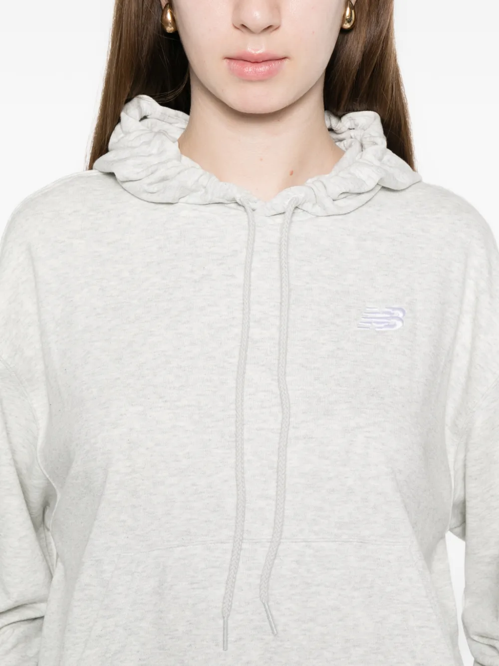 New Balance Hoodie met logodetail Grijs