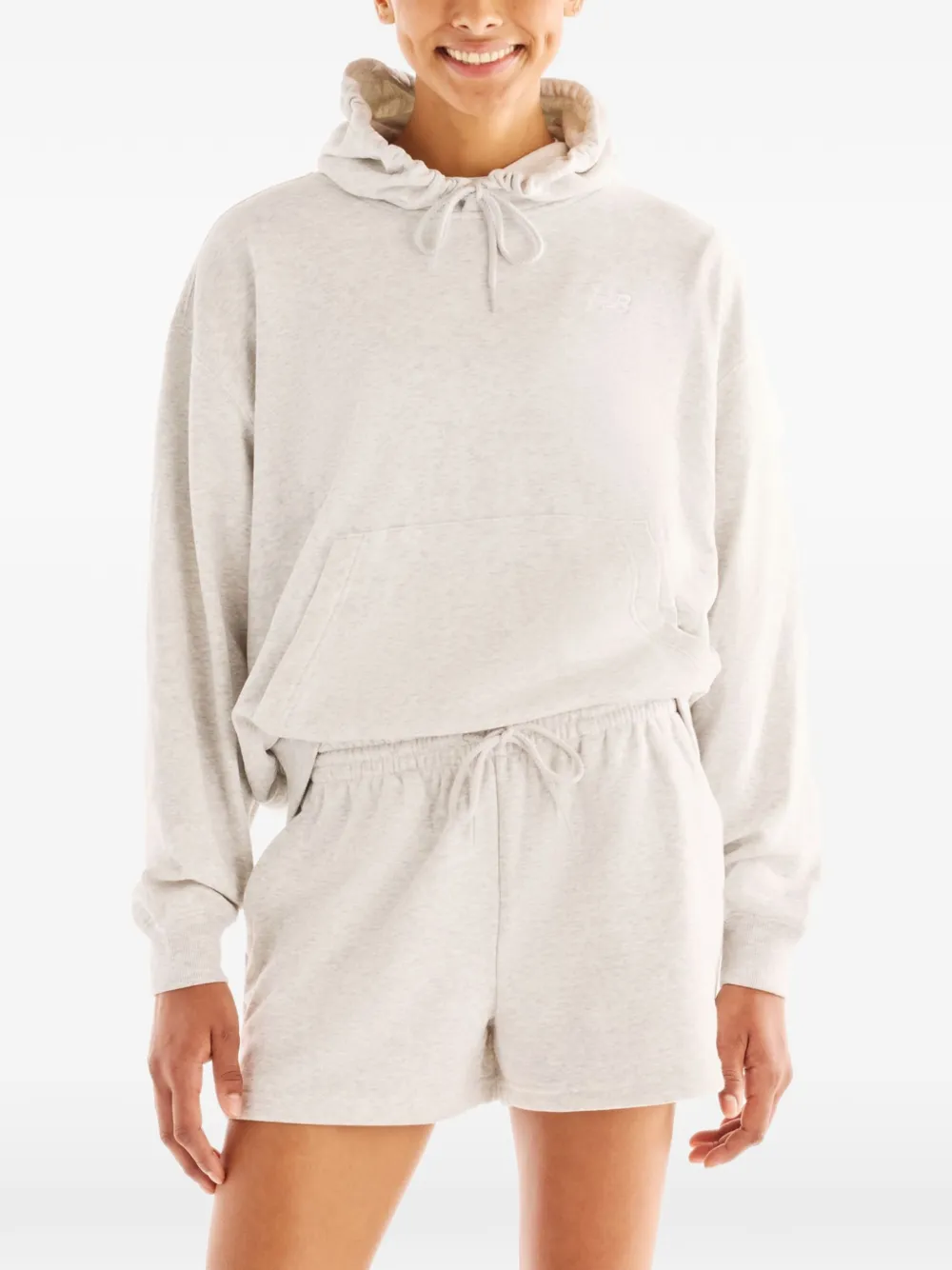 New Balance logo-detail hoodie - Grigio