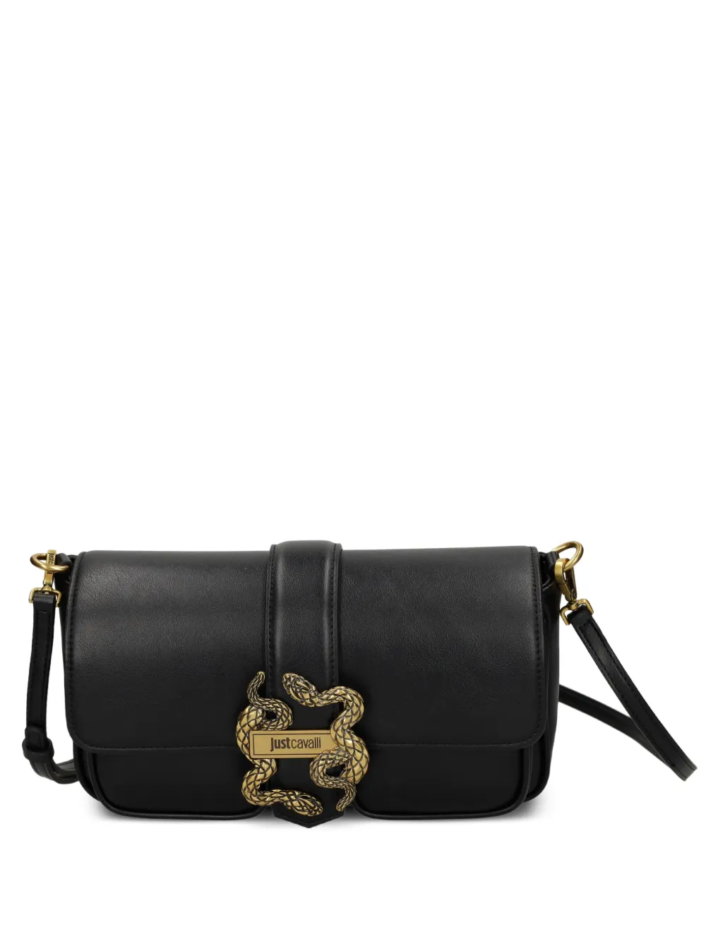 Just Cavalli snake-buckle satchel - Nero