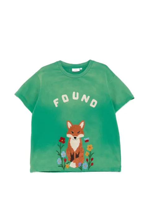 FOUND fox-embroidered T-shirt