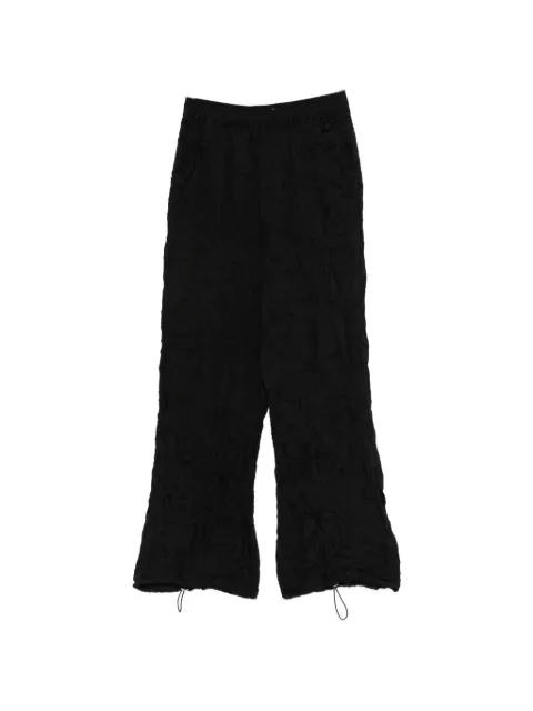 Gongdid Design elasticated textured wide-leg trousers