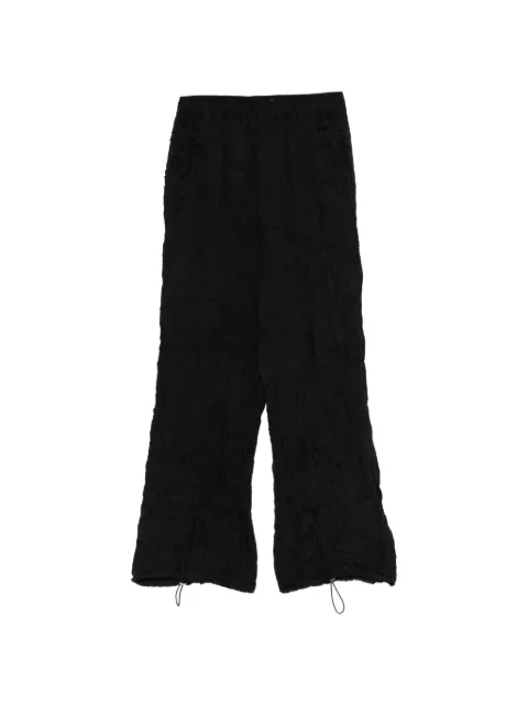 Gongdid Design elasticated textured wide-leg trousers