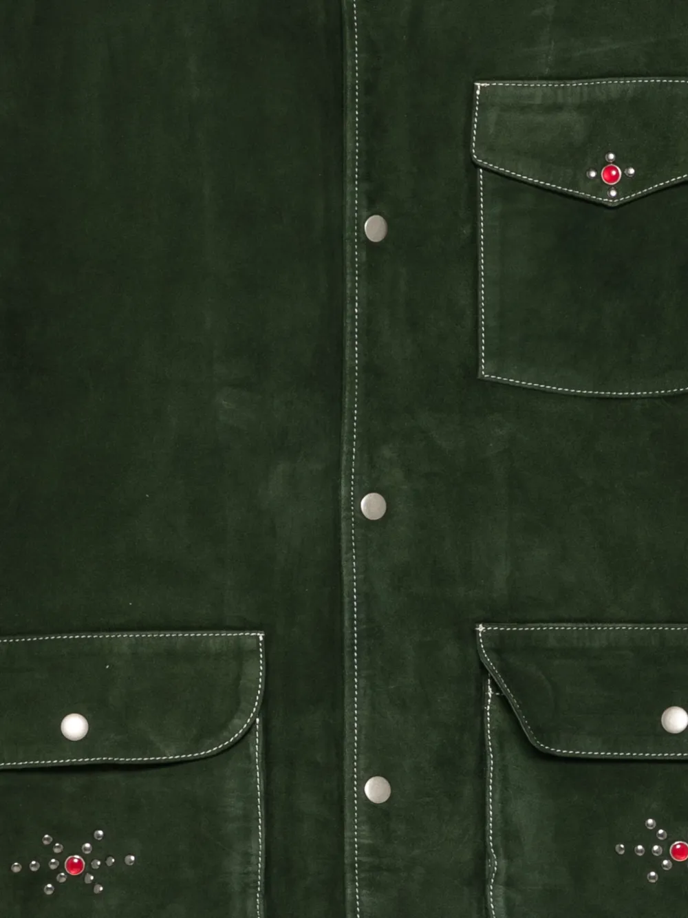  Found Chaqueta De Ante Con Botones - Verde 