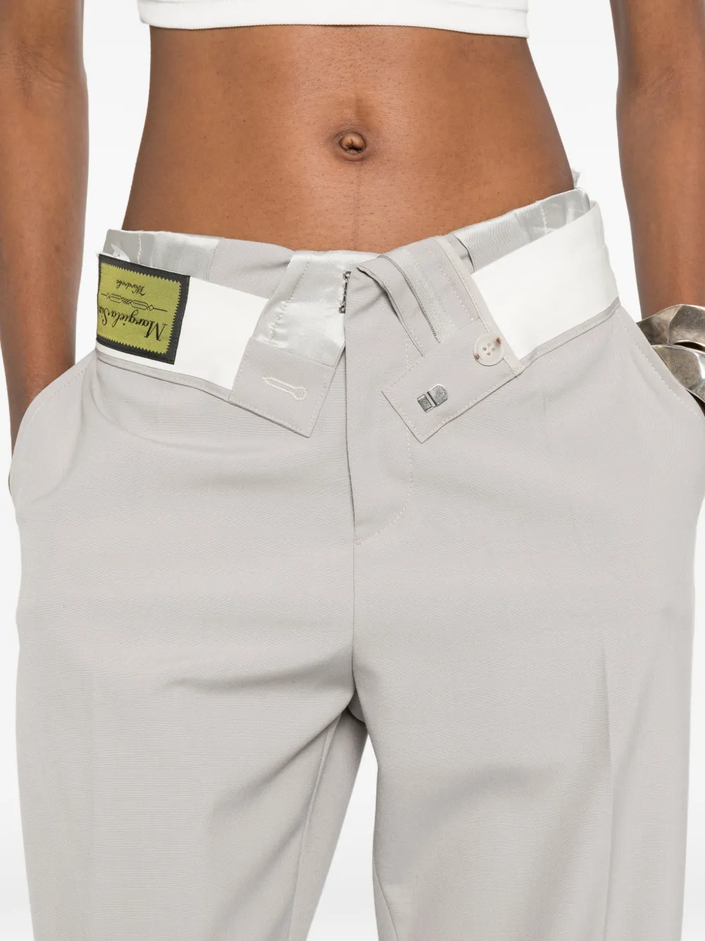 MM6 Maison Margiela Broek met asymmetrische tailleband Grijs