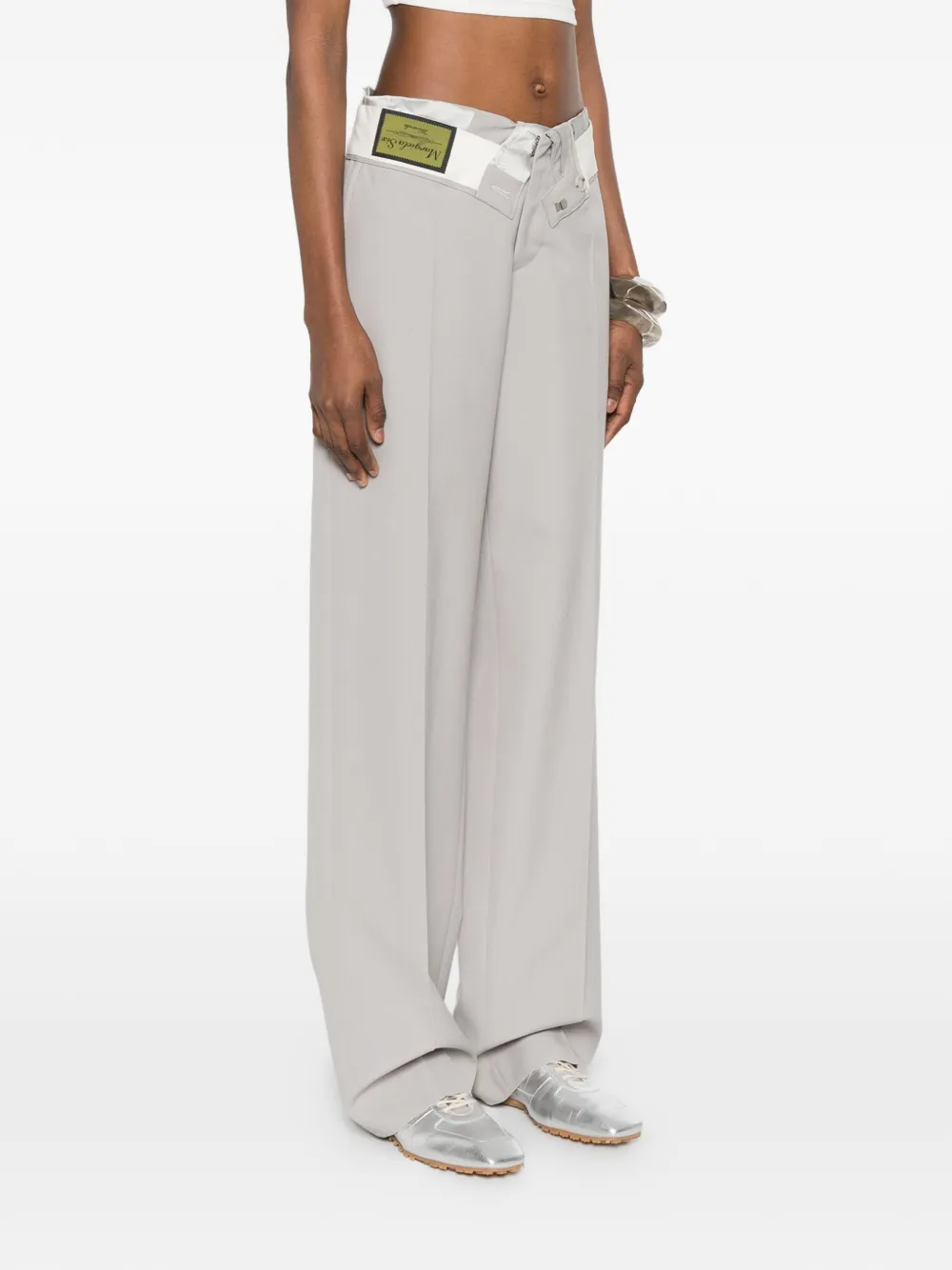 MM6 Maison Margiela Broek met asymmetrische tailleband Grijs