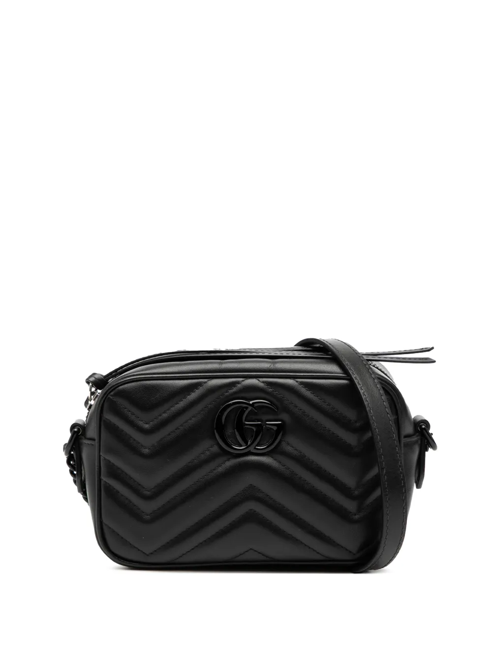 Gucci Pre-Owned 2016-2026 Mini GG Marmont Matelasse Leather Monochrome crossbody bag - Nero