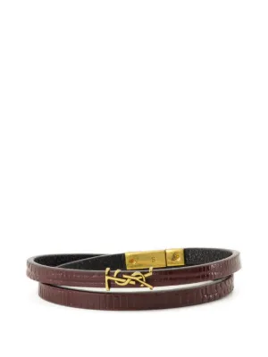Miu Miu バックル レザーブレスレット | ブラック | FARFETCH JP