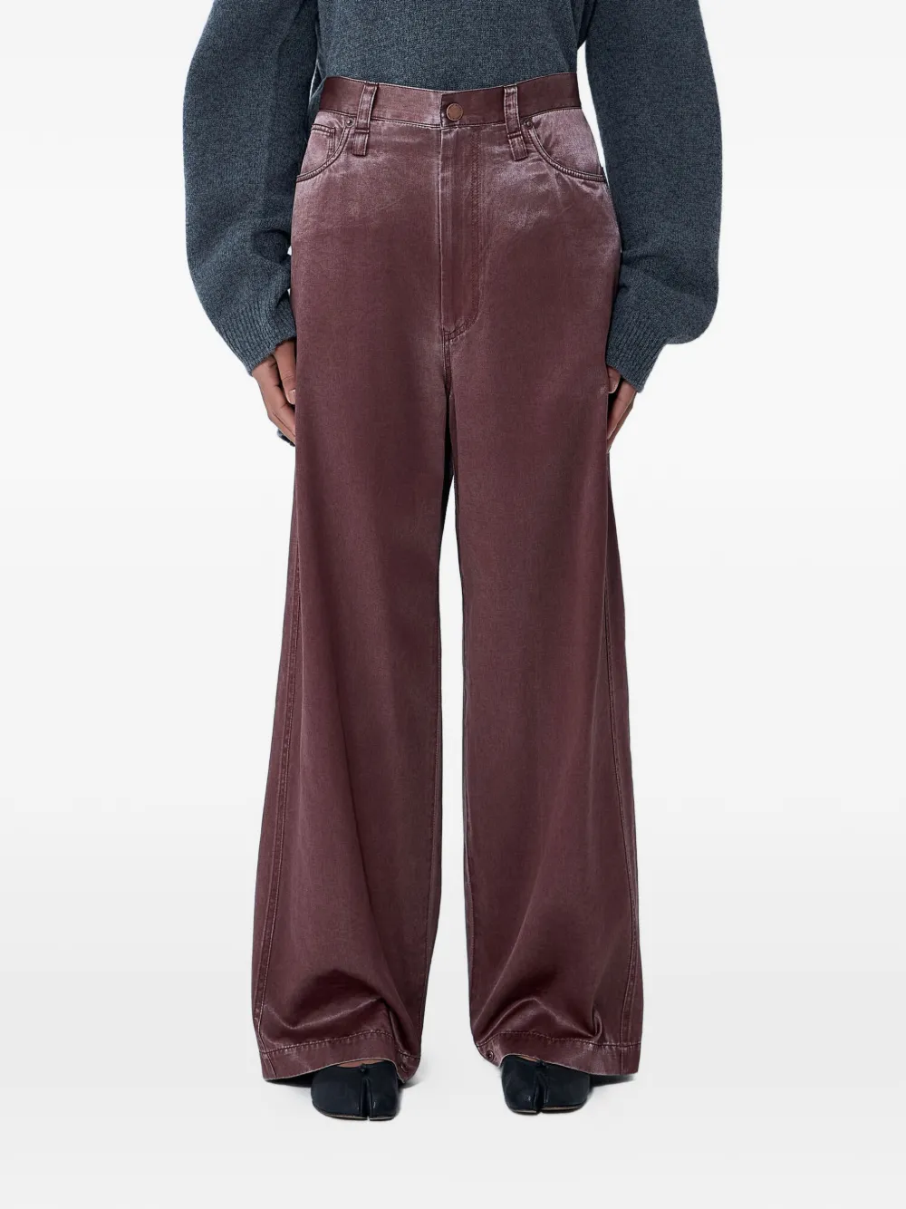 Issey Miyake brown wide-leg jeans - Marrone