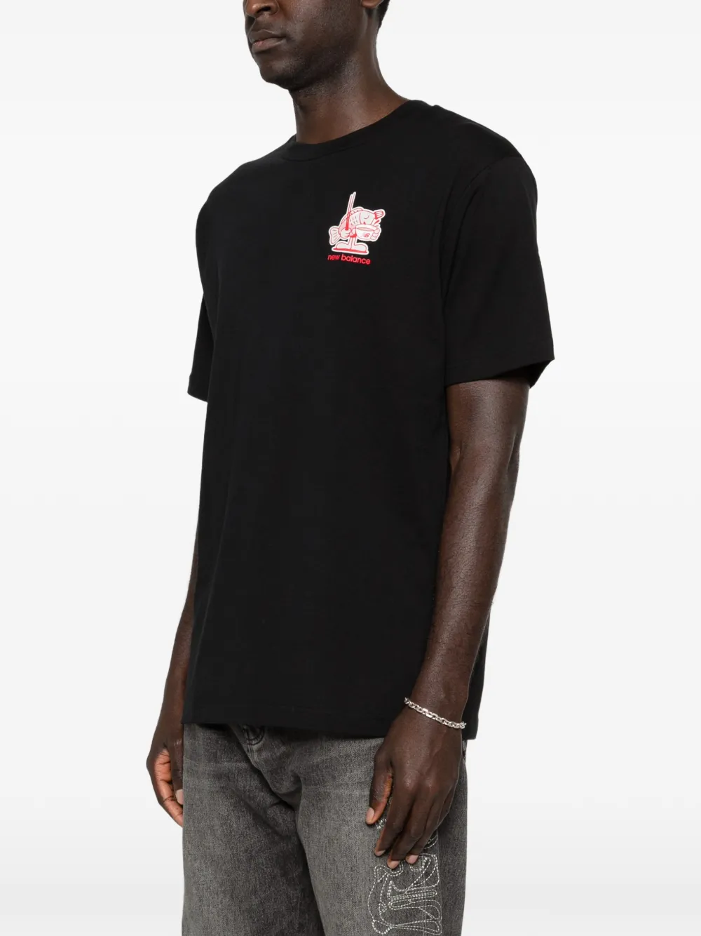 New Balance T-shirt met grafische print Zwart