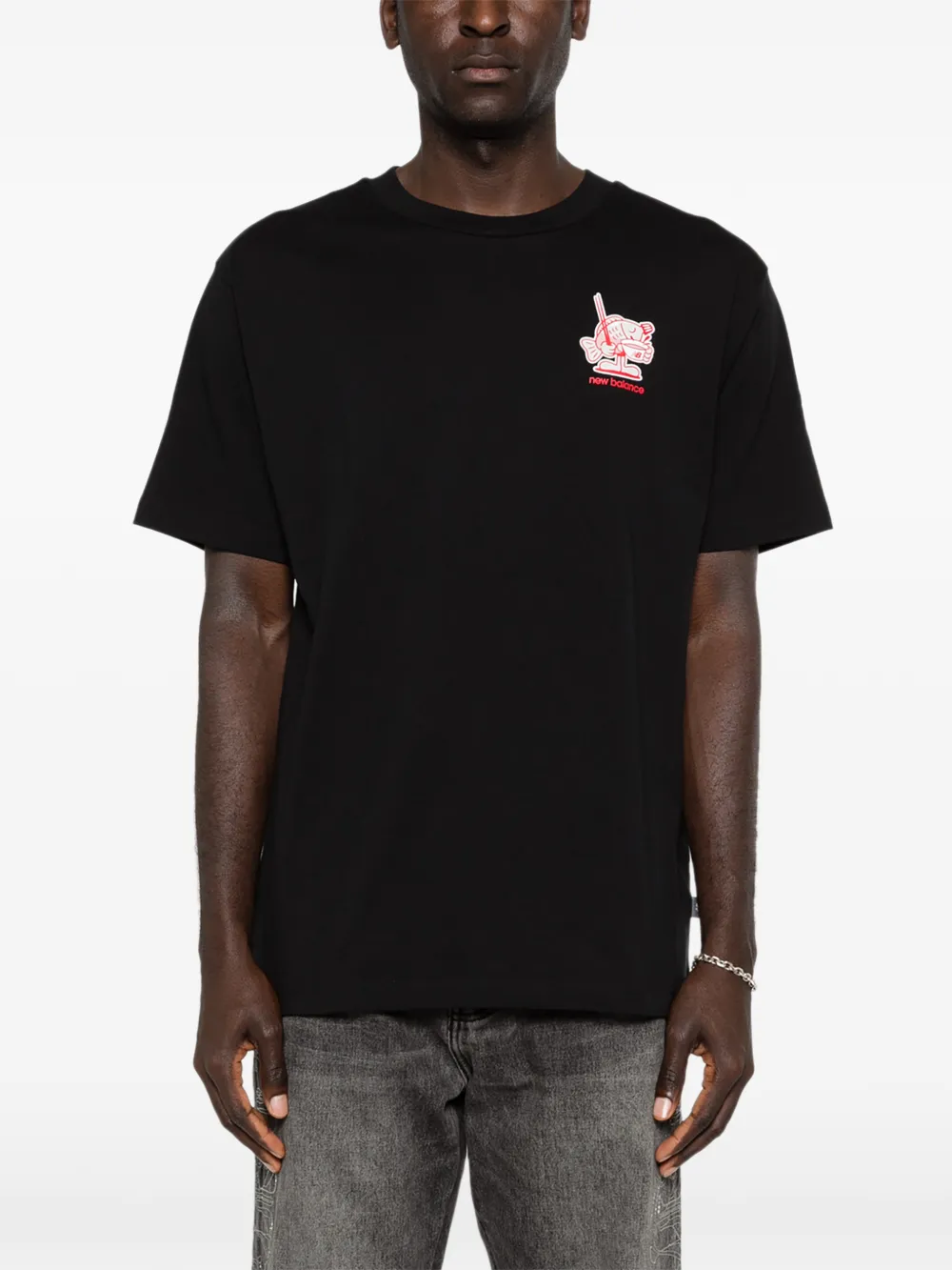 New Balance T-shirt met grafische print Zwart