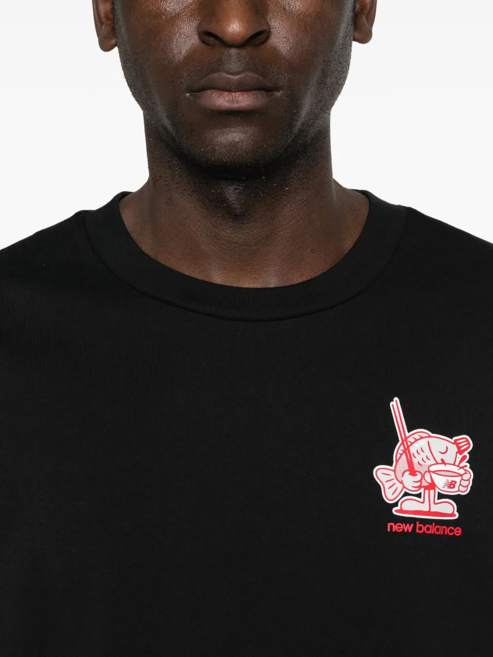 New Balance T-shirt met grafische print Zwart