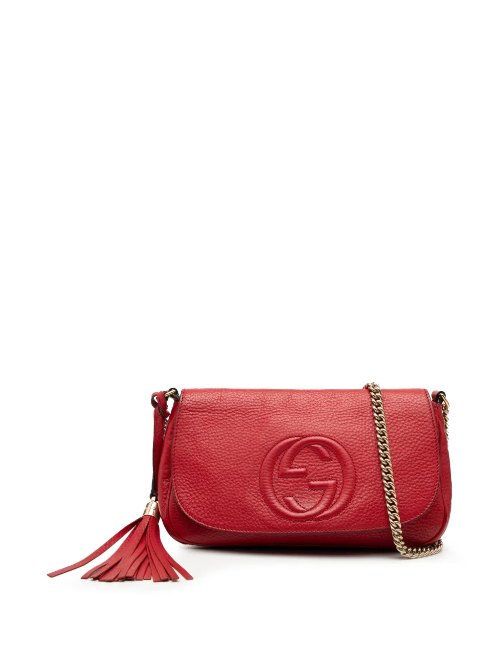Gucci Pre-Owned Borsa a tracolla Soho media in pelle con catena e battente 2000-2015 - Rosso