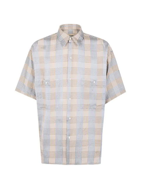 Uma Wang Camisa polo xadrez com abotoamento