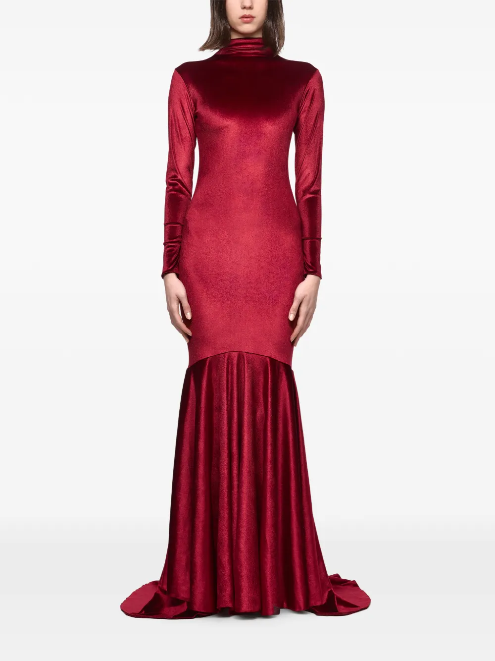 Atu Body Couture velvet long-sleeve maxi dress - Rosso