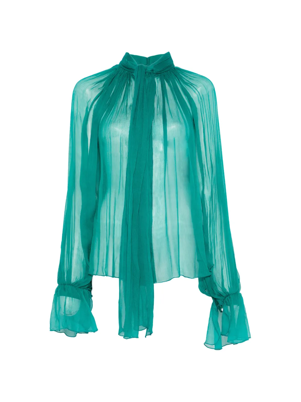 Atu Body Couture ruffled pussy bow blouse - Verde