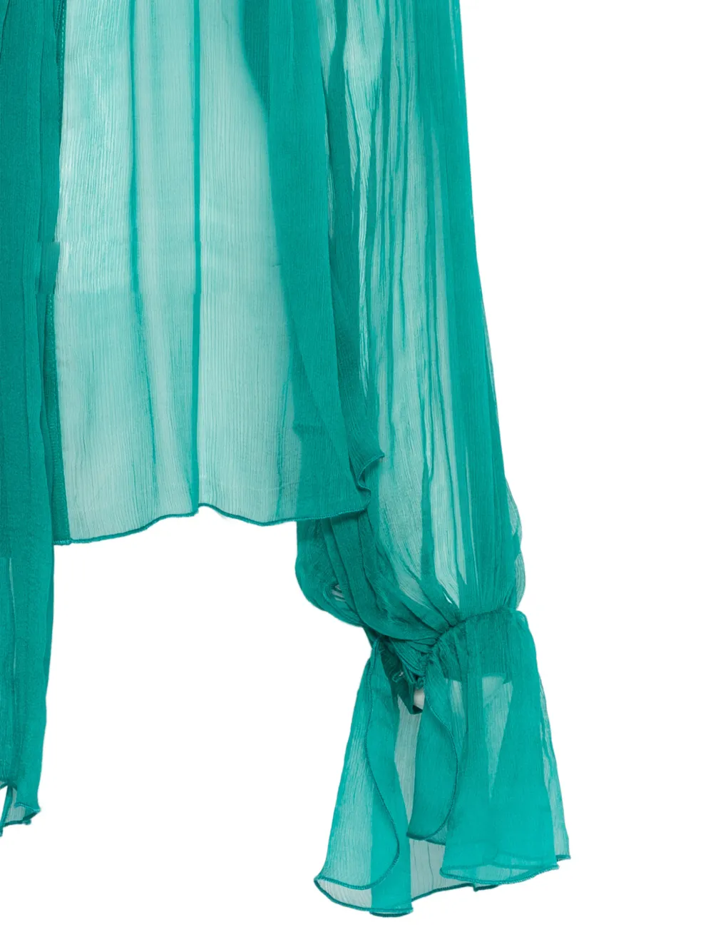 Atu Body Couture Ruffled Pussy Bow Blouse - Green 