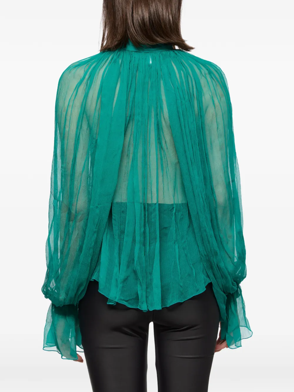Atu Body Couture Blouse met strik en ruches Groen
