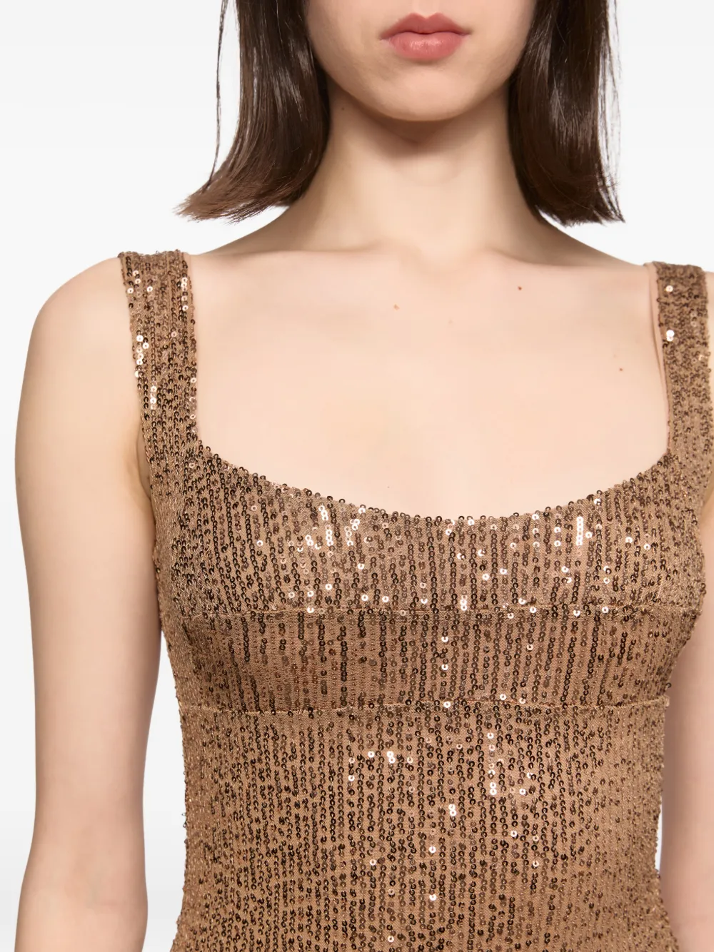 Atu Body Couture Maxi-jurk verfraaid met pailletten Bruin