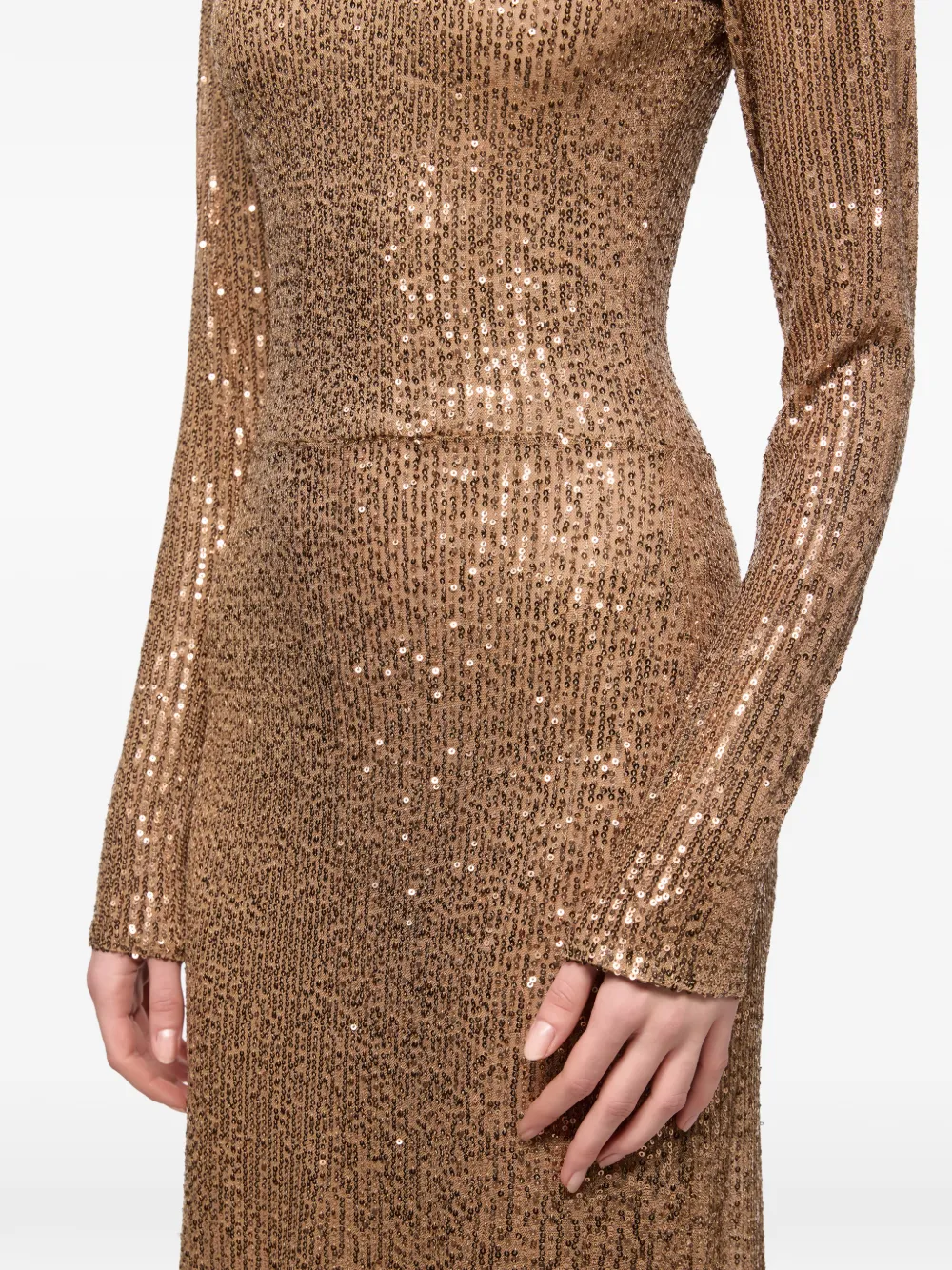 Atu Body Couture Maxi-jurk verfraaid met pailletten Bruin
