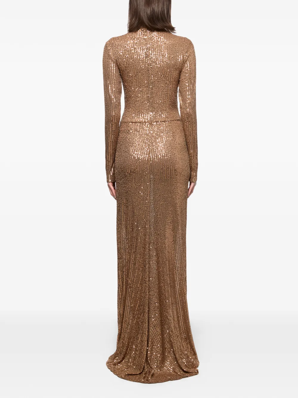 Atu Body Couture Maxi-jurk verfraaid met pailletten Bruin