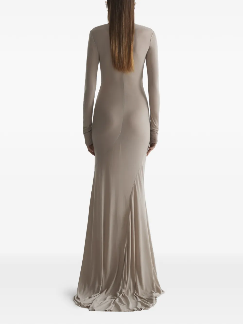 Mugler Jersey avondjurk Beige