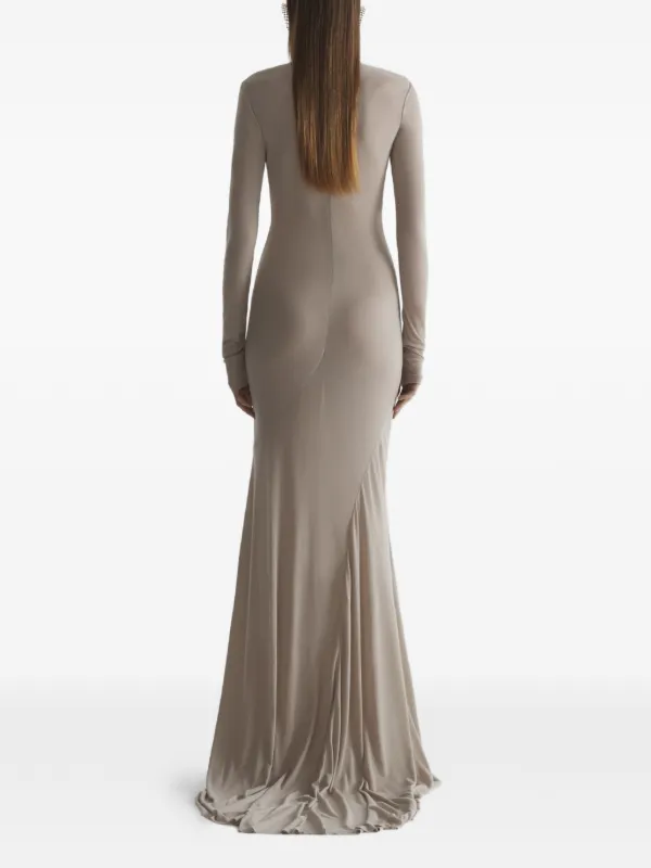 Mugler Jersey Gown Dress | Neutrals | FARFETCH AE