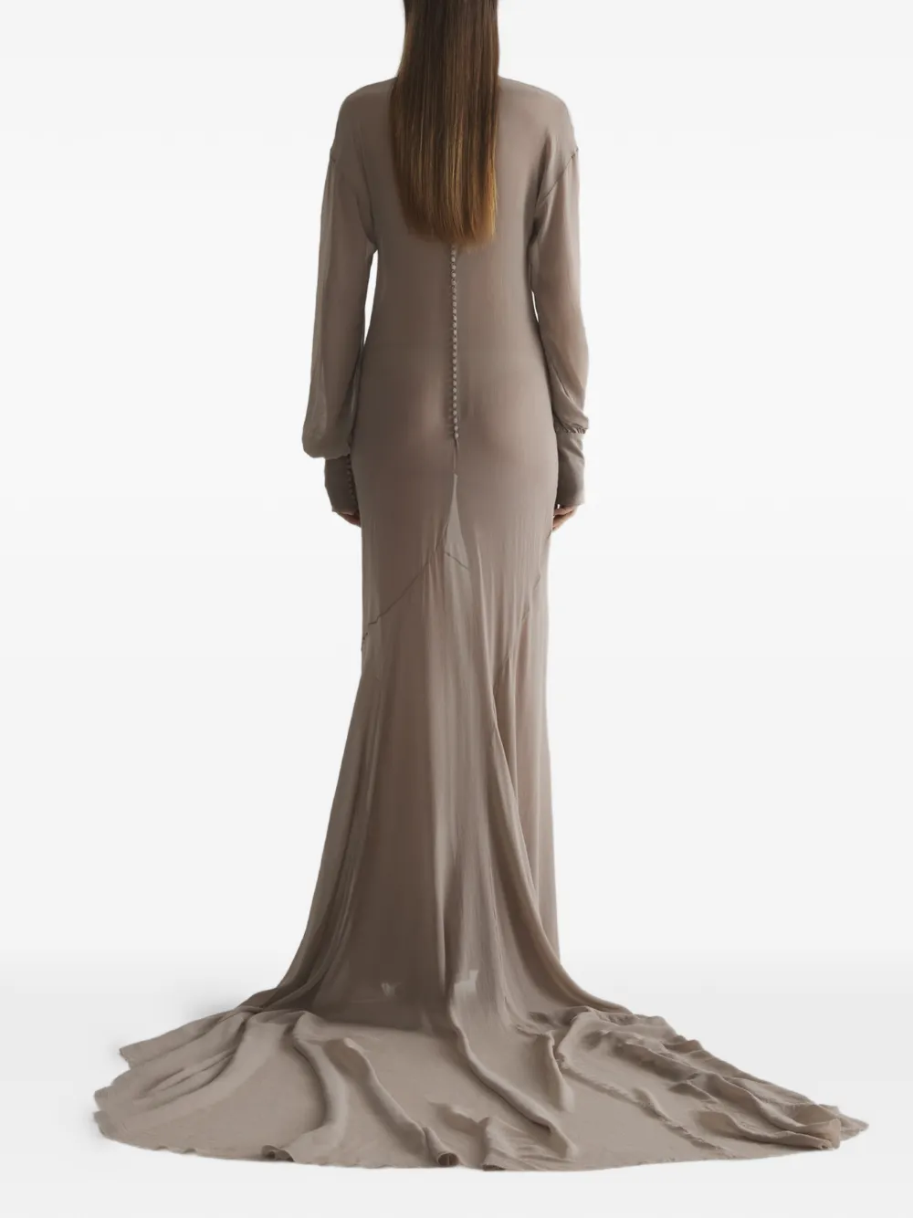 Mugler Avondjurk met col Beige
