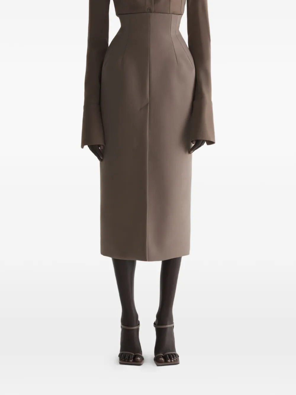 Mugler Gonna con decorazione - Marrone