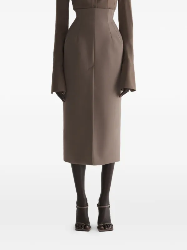Mugler Pencil Skirt in Brown